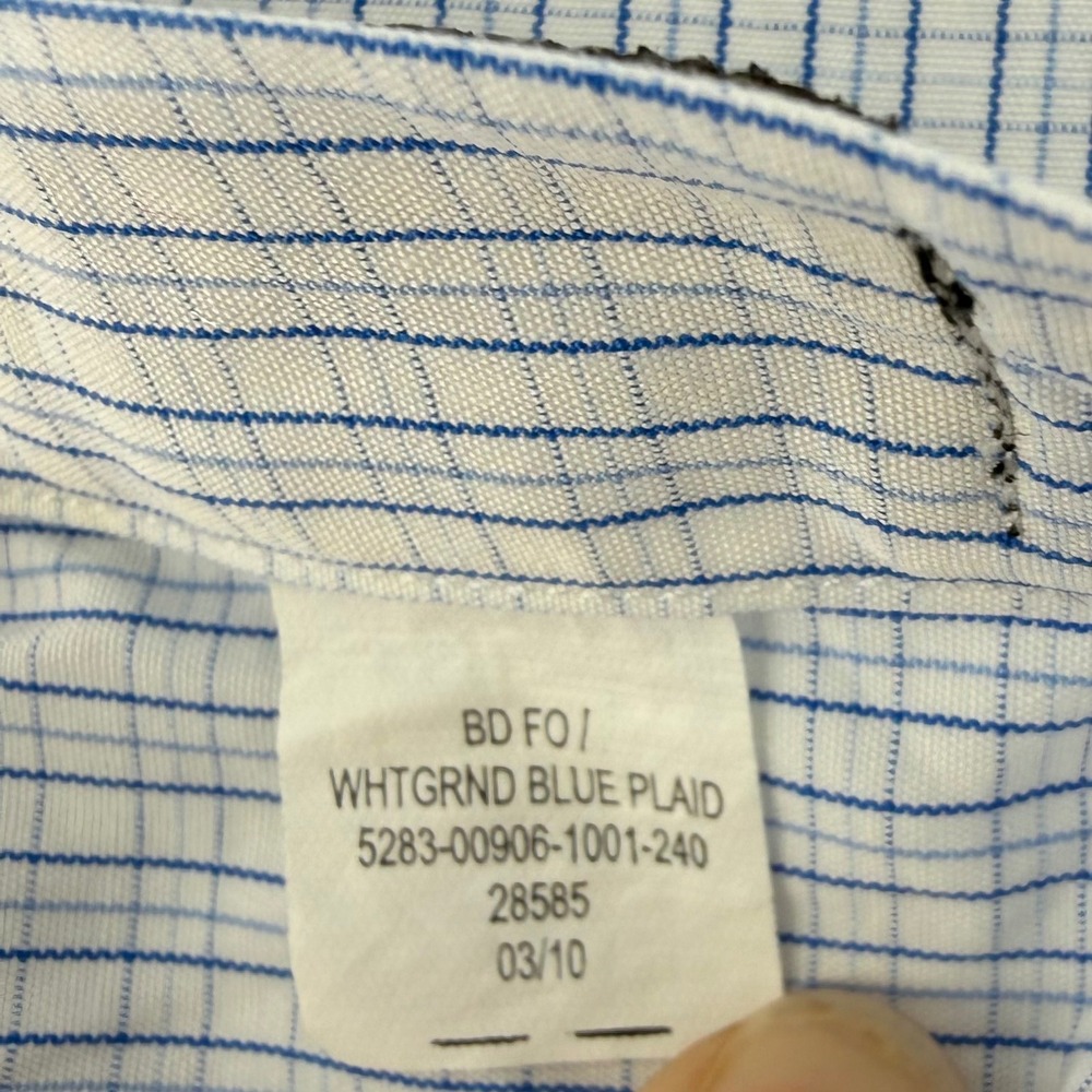 JOS A Bank Classic Collection 16-33 Blue Plaid‎ Button Down Dress Shirt Mens - Picture 6 of 9